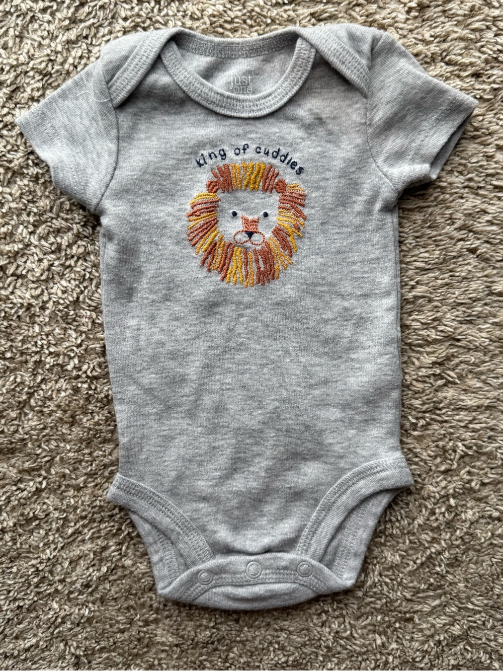 Just One You by Carter’s Newborn Gray Lion “King of Cuddles” Bodysuit NB